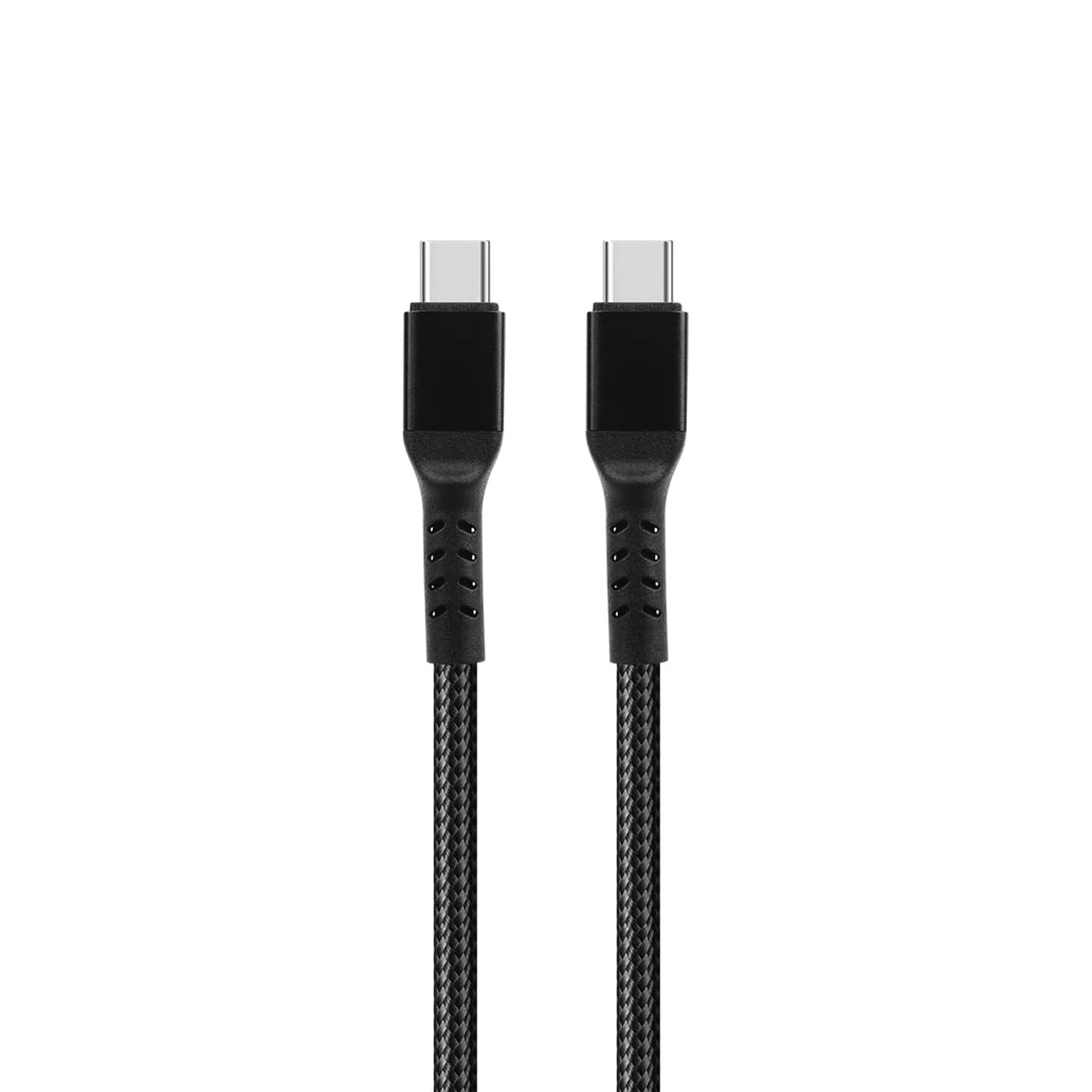 Un câble de données USB-C vers USB-C noir de marque NCC, présenté dans son emballage blanc affichant 45W et 1M. — vue 3