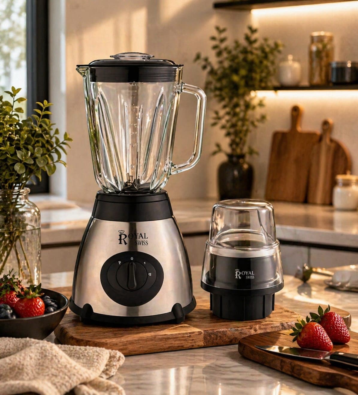 Royal Swiss Blender de cuisine avec broyeur